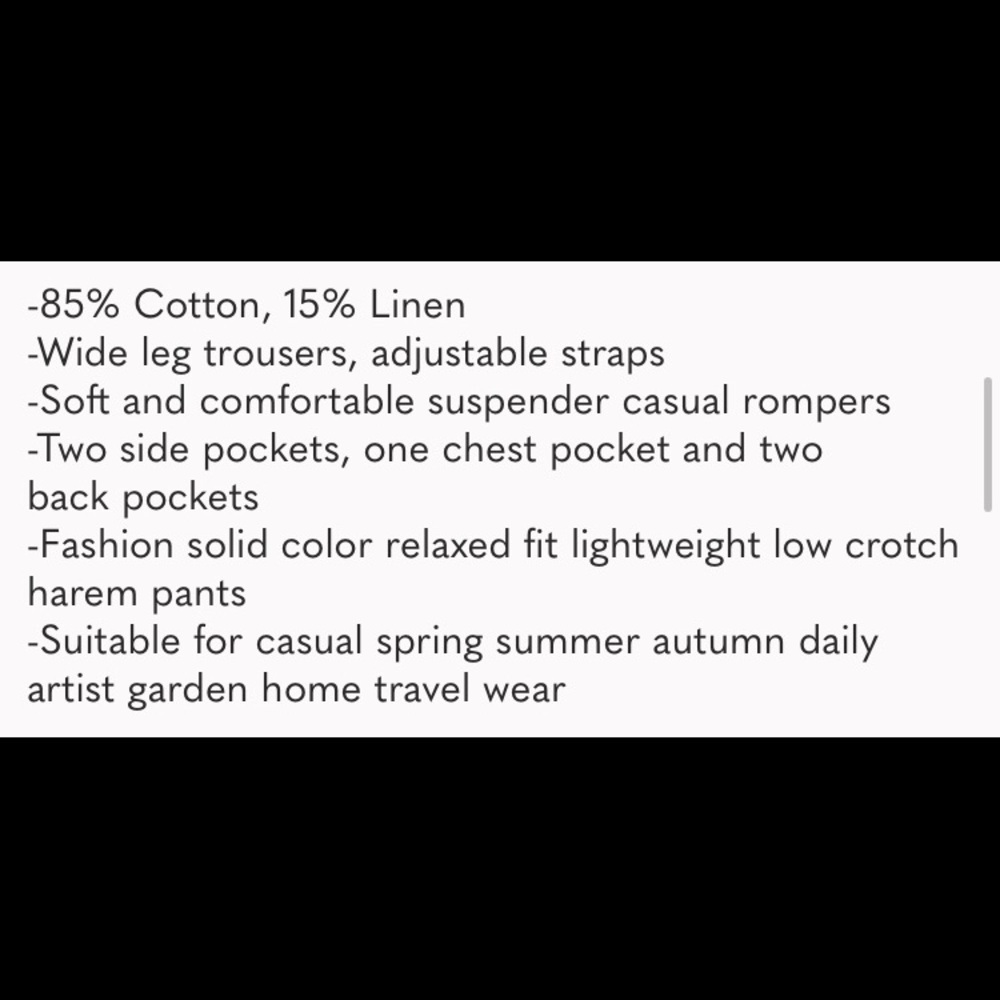 Casual Baggy Overalls Cotton Linen Jumpsuit - Picture 2 of 2